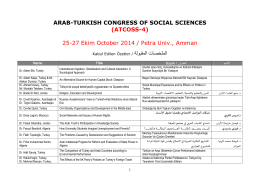 ARAB-TURKISH CONGRESS OF SOCIAL SCIENCES (ATCOSS-4