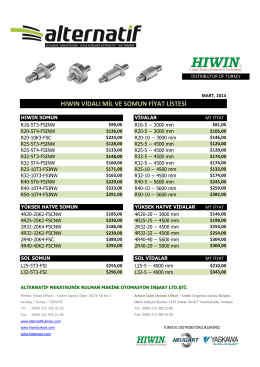 hiwin vidalı mil fiyat listesi