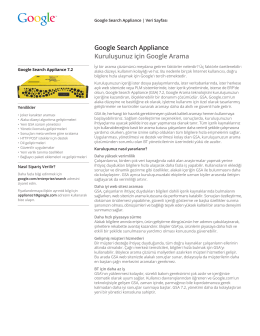Google Search Appliance Kuruluşunuz için Google Arama