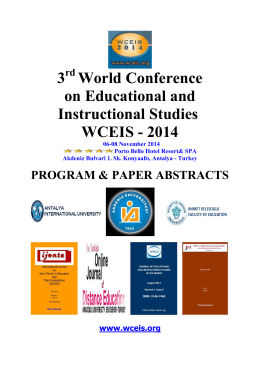 3 World Conference on Educational and Instructional Studies