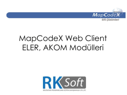 MapCodeX Web Client ELER, AKOM Modülleri