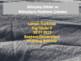 Leman Korkmaz Kış Okulu V 28.01.2015 Başkent Üniversitesi
