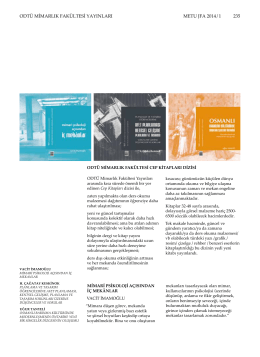 Publications of METU Faculty of Architecture / ODTÜ Mimarlık
