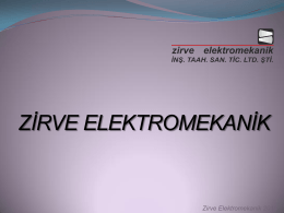 Tanıtım Dosyası - Zirve Elektromekanik
