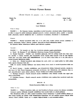 Sermaye Piyasası Kanunu - Türkiye Büyük Millet Meclisi