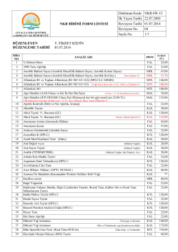 nkr-fr-13 analiz ücret listesi formu 01.07.2014