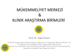 Yağız ÜRESİN - İstanbul Üniversitesi Klinik Araştırmalar