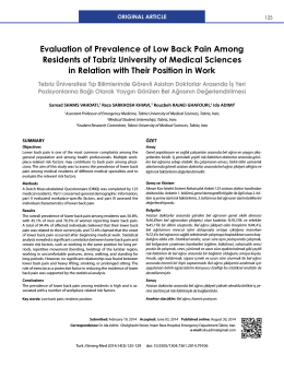 Evaluation of Prevalence of Low Back Pain Among
