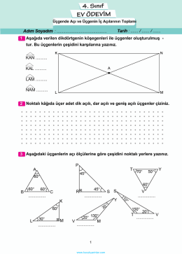üçgende açı ve üçgenin iç açılarrı toplamı