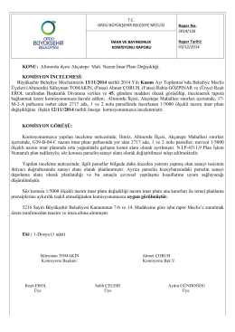 126. komisyon raporu - Ordu Büyükşehir Belediyesi