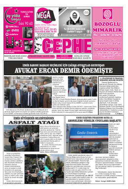 23.10.2014 Tarihli Cephe Gazetesi