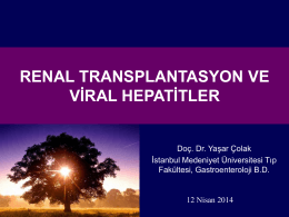 renal transplantasyon ve viral hepatitler