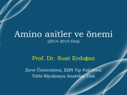 Amino asitler ve önemi - Prof. Dr. Suat Erdoğan