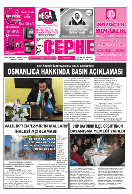 16.12.2014 Tarihli Cephe Gazetesi