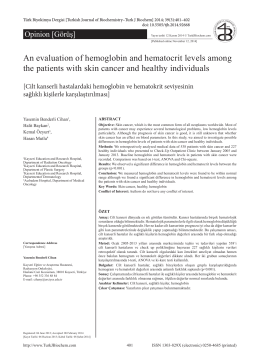 An evaluation of hemoglobin and hematocrit levels among the