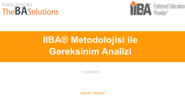 IIBA® Metodolojisi ile Gereksinim Analizi