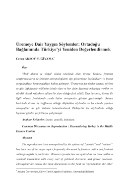 Üremeye Dair YaygÕn Söylemler - Ankara Üniversitesi Dergiler