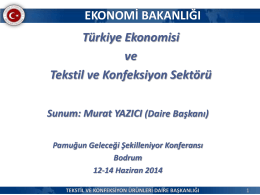 Türk Ekonomisinin Durumu, Pamuk ve Tekstil