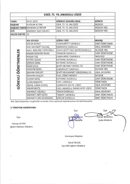03-04/01/2015 açıklise sınavındagörevliöğretmen listesi