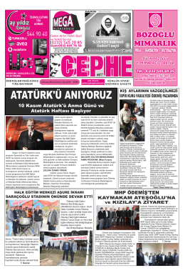 10.11.2014 Tarihli Cephe Gazetesi