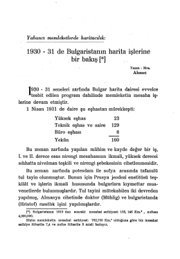12.1930-31 de Bulgaristanın Harita İşlerine Bir Bakış