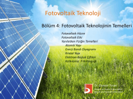 Fotovoltaik hücre - Bilecik Şeyh Edebali Üniversitesi Makine ve