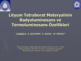 Lityum Tetraborat Materyalinin Radyoluminesans ve