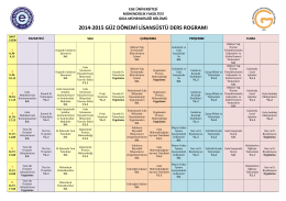 2014 - 2015 Lisansüstü Ders Programı