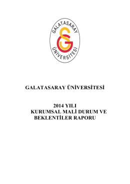 galatasaray üniversitesi 2014 yılı kurumsal mali durum ve beklentiler