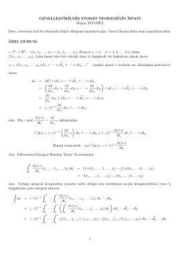 Genellleştirilmiş Stokes Teoreminin ispatı