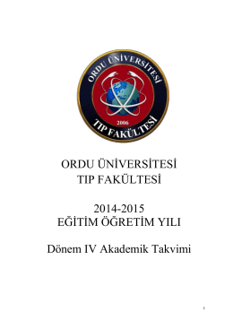 2014-2015 Eğitim-Öğretim Yılı Dönem IV Ders