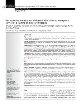 Retrospective evaluation of urological admissions to emergency