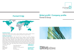 Şirket profili / Company profile Formel D Group Formel D Ağı