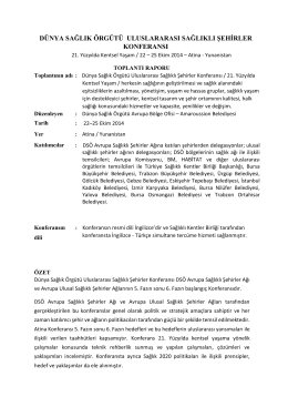 DSÖ-Atina Raporu – 2014 - Türkiye Sağlıklı Kentler Birliği