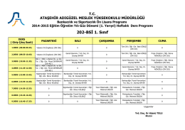 202-BSİ 1. Sınıf - Ataşehir Adıgüzel Meslek Yüksekokulu