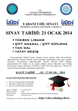 Uludağ Üniversitesi Yabancı Dil Sınavı (UÜDS)