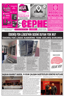 12.01.2015 Tarihli Cephe Gazetesi