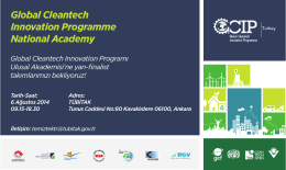 6 Ağustos Ankara - Turkey Cleantech Open Accelerator