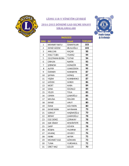 GAD Sınav Sonuçları - Lions 118-Y