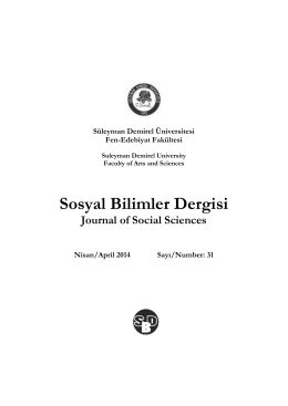 Sosyal Bilimler Dergisi - Süleyman Demirel Üniversitesi