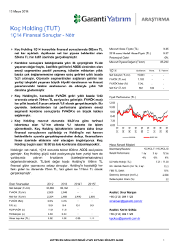 Koç Holding (TUT) - Garanti Yatırım