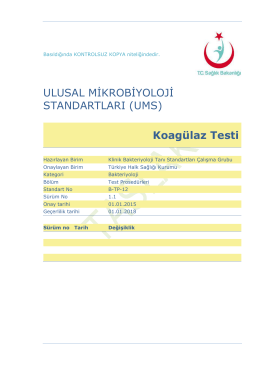 Koagülaz testi - Türkiye Halk Sağlığı Kurumu