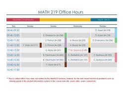 MATH 219 Office Hours