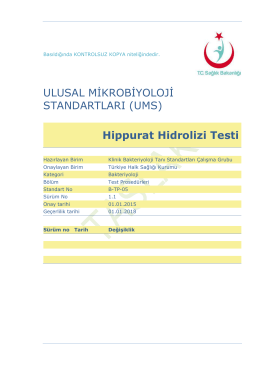 Hippurat hidrolizi - Türkiye Halk Sağlığı Kurumu