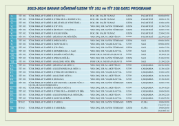 2013-2014 bahar uzem tit 101 ve tit 102 ders programları