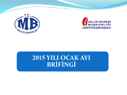 2015 \ Ocak - İstatistik Verileri - Gaziantep Vergi Dairesi Başkanlığı