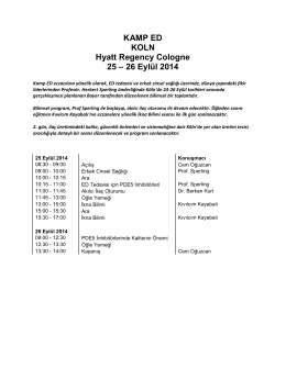 KAMP ED KOLN Hyatt Regency Cologne 25 – 26 Eylül 2014