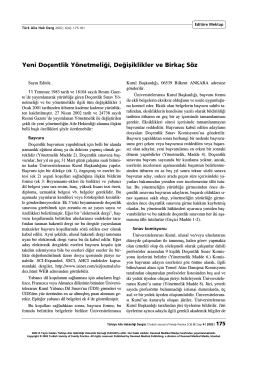 06.YENÜ DO‡. Y–NET. (ED.M.) 175 - Türkiye Aile Hekimliği Dergisi