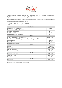 2014-2015 eğitim yılı için Fransızca ders kitaplarının satışı EFY