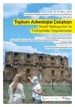 Toplum Arkeolojisi Çalıştayı Afişi (Pdf / 527.14K